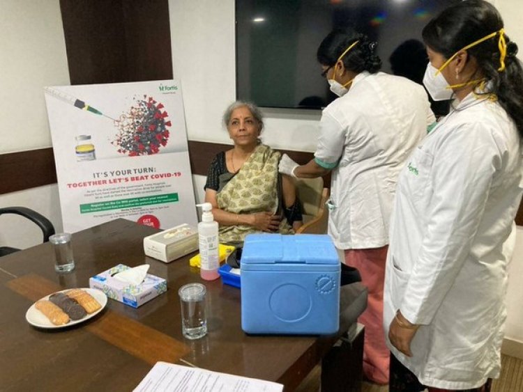 Nirmala Sitharaman receives first dose of COVID-19 vaccine