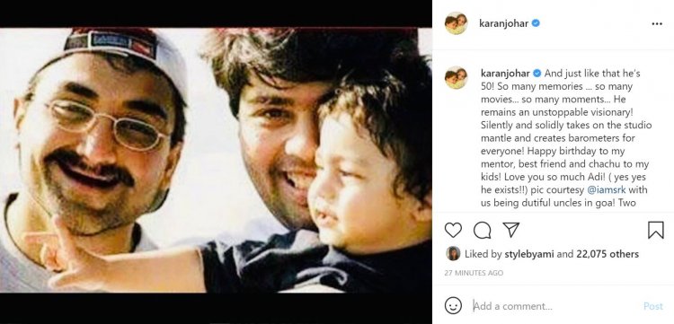 Karan Johar wishes Aditya Chopra on 50th birthday with an emotional post