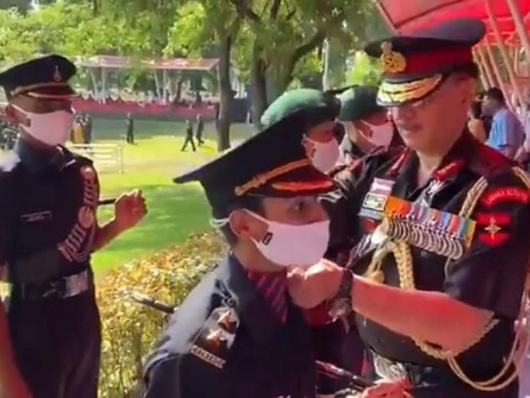 Wife of soldier killed in Pulwama joins Army; Lt Gen Joshi puts stars on her shoulders