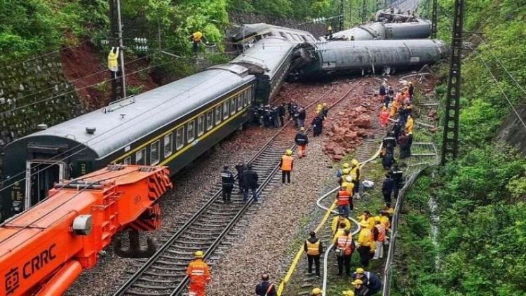 Nine railway workers killed in train crash in China