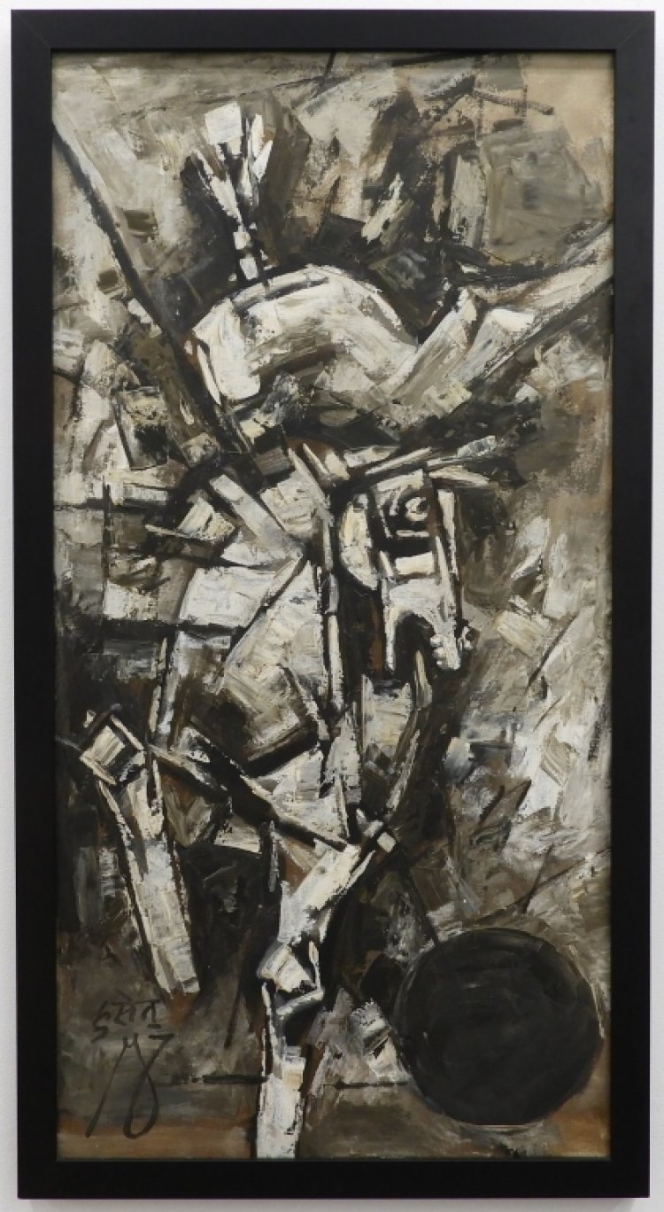 A Cubist oil painting by Maqbool Fida Husain (Indian, 1915-2011) will headline Bruneau & Co.'s Sept. 30th online auction
