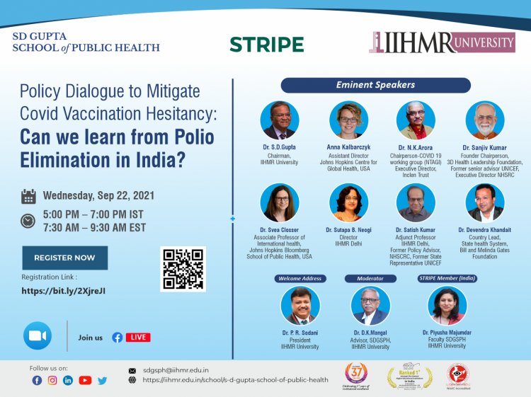 SD Gupta School of Public Health at IIHMR University organized a Policy Dialogue to Mitigate COVID Vaccination Hesitancy