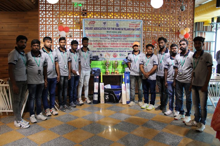 ADP India provides sports equipment to the visually challenged Telangana Cricket Team