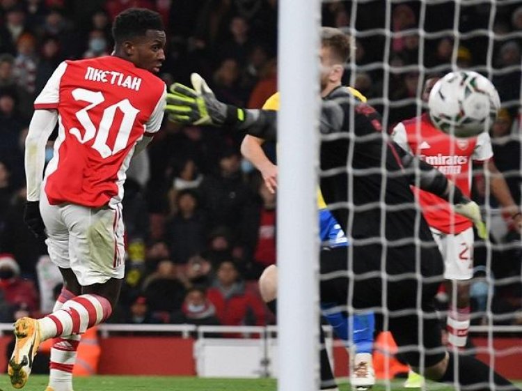 Eddie Nketiah treble, Patino debut goal as Arsenal advances in cup