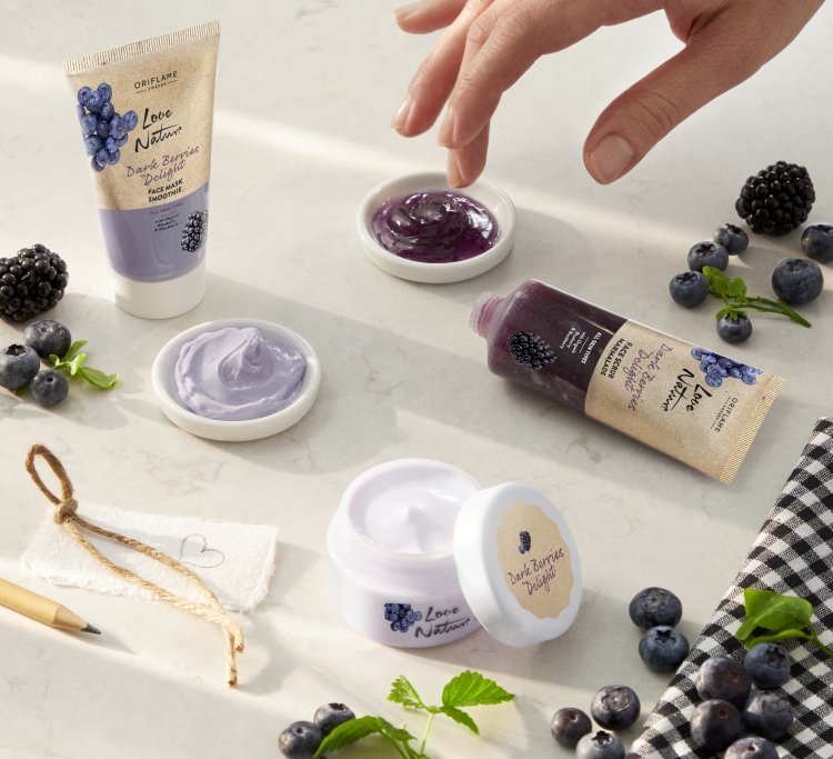 Nourish your skin with luscious berry treats! Oriflame introduces the Love Nature Dark Berries Delight range