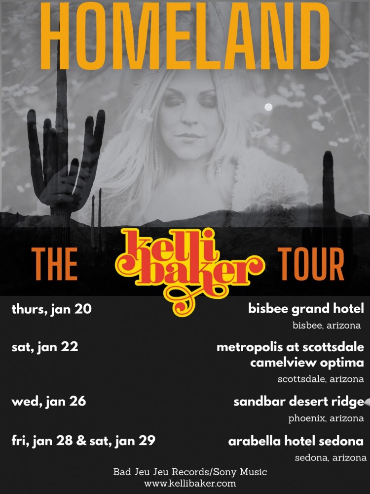 Sony Music Artist And Native Arizonan Kelli Baker Announces “Homeland” Tour Beginning This Thursday, January 20, 2022