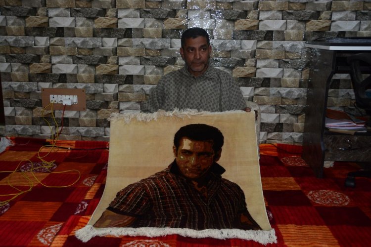 Kashmiri artisan weaves silk carpet for Salman Khan