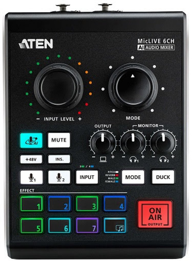 ATEN Launches Industry’s First AI-Optimized Audio Mixer for Podcasting