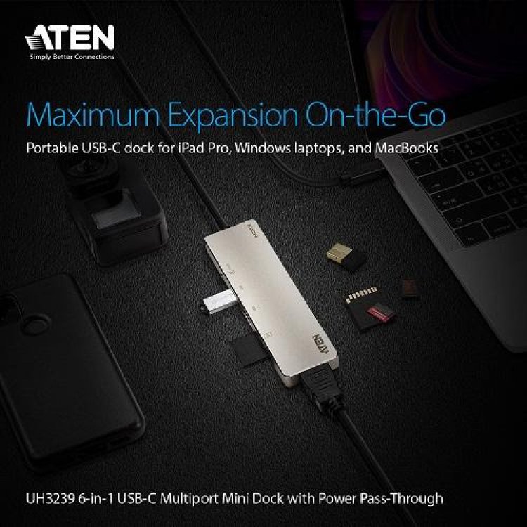 ATEN Advance Launches USB-C Multiport Mini Dock with Power Pass-Through