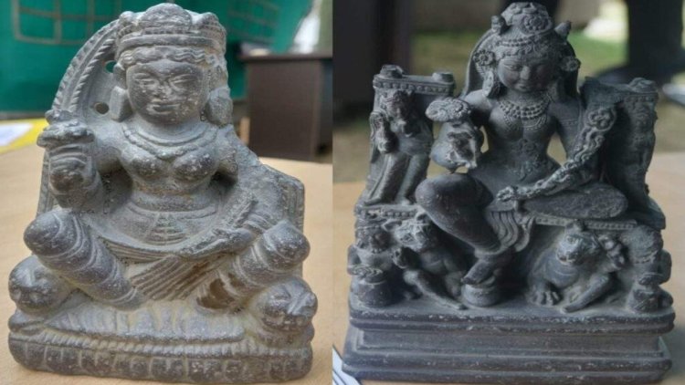 Two ancient sculptures found in J-K's Budgam