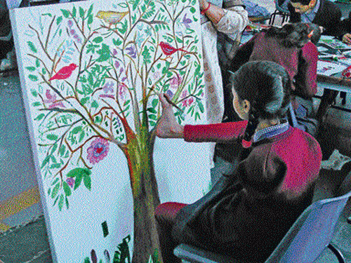 Specially abled children use art to show their talents