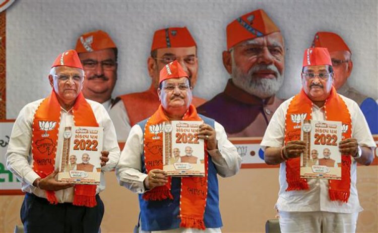 Gujarat Assembly elections: BJP promises 2 mn jobs, implementation of UCC