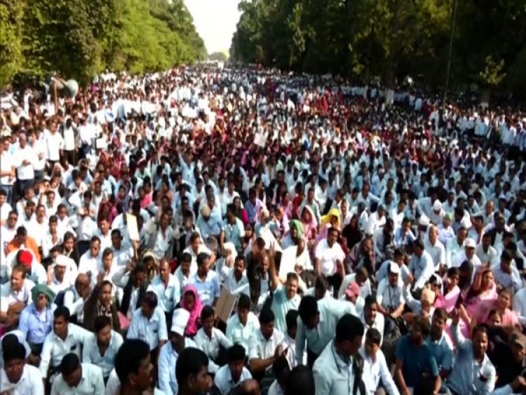 Primary school teachers hold protest in Odisha over various demands
