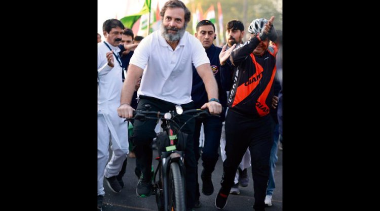 Bharat Jodo Yatra heads for Ujjain in MP; Rahul Gandhi seen riding bicycle