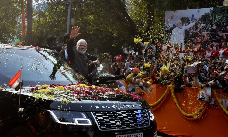 PM Modi holds roadshow, BJP national executive meeting begins in Delhi