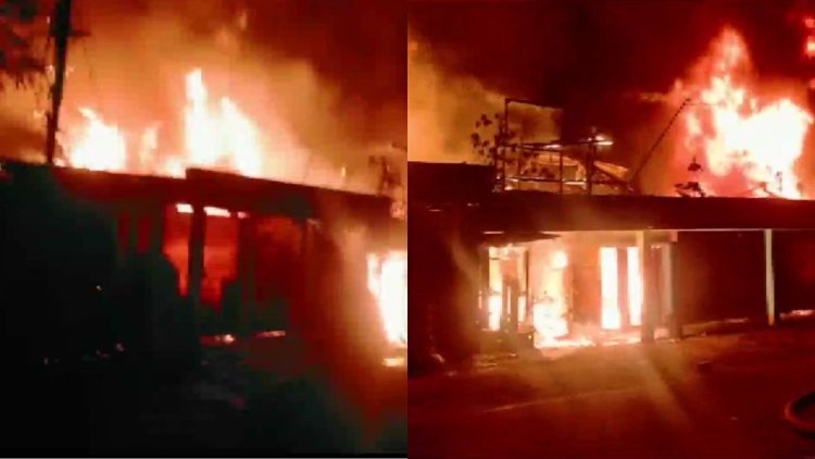 Assam: Fire breaks out in Rampur market area of Nalbari district