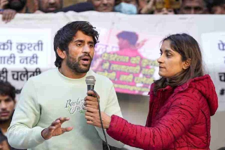 Young wrestlers in Hisar protest against trial exemption to Bajrang, Vinesh