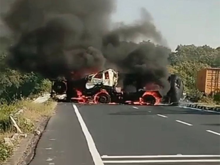 Driver killed, helper injured after tanker overturns in Madhya Pradesh's Narsinghpur