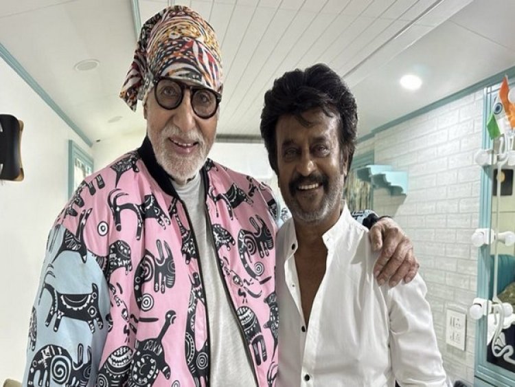"My heart is..." Rajinikanth shares picture with Amitabh Bachchan from film 'Thalaivar 170' set