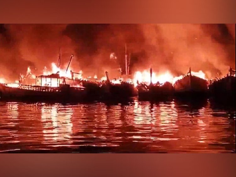 Andhra Pradesh: Nearly 40 boats gutted in fire at Visakhapatnam fishing harbour