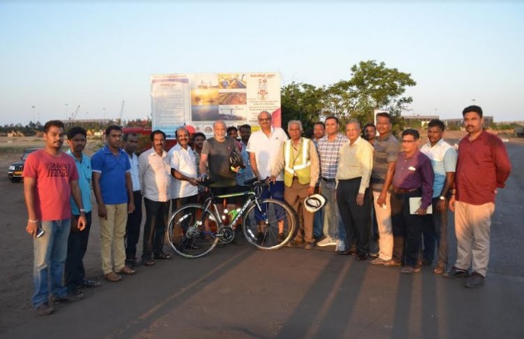 Karaikal Port Chairman GRK Reddy rides 283 KM Cyclothon to mark port’s 10th anniversary