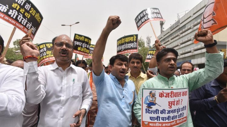 BJP stages protest at DJB office over water woes in city