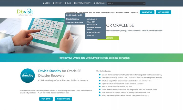 Dbvisit Announces Latest Release of Oracle Standard Edition Disaster Recovery Tool