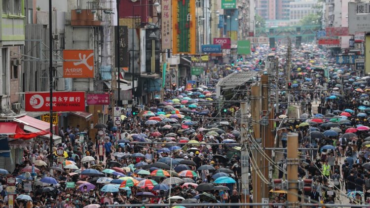 Hong Kongers defy police ban with mass 'anti-triad' rally