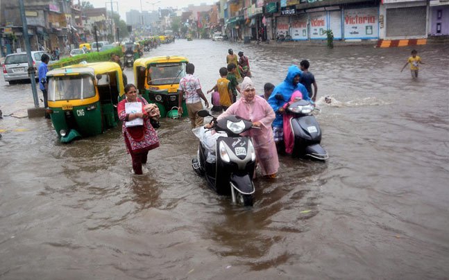 Heavy rains in parts of Gujarat, one feared drowned