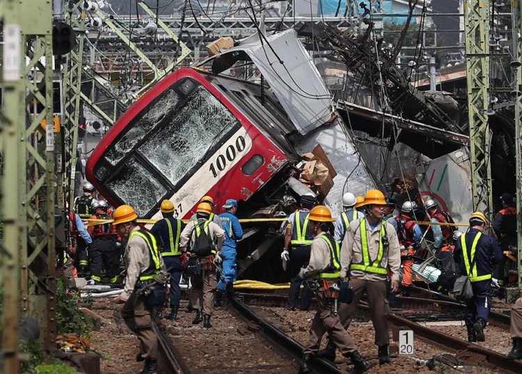 35 hurt as train, truck collide near Tokyo