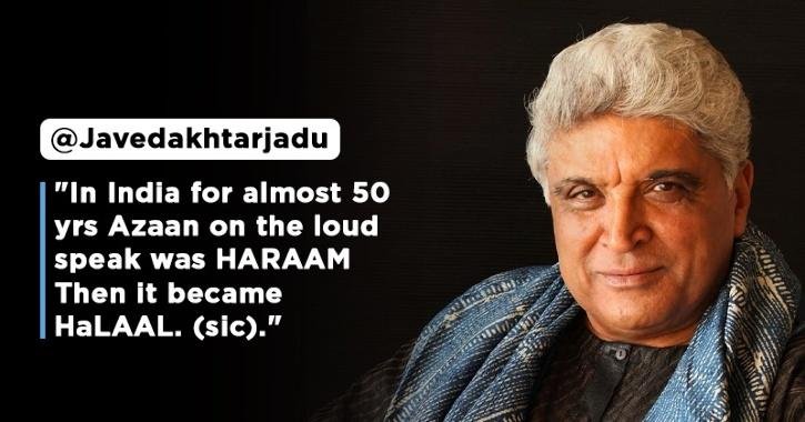 Javed Akhtar calls to end azaan on loudspeakers, says it causes discomfort to others