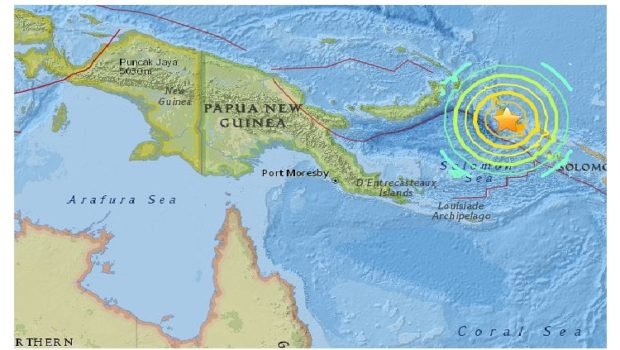 Strong quake strikes near Papua New Guinea, tsunami possible