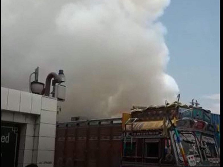 Fire breaks out in container yard
