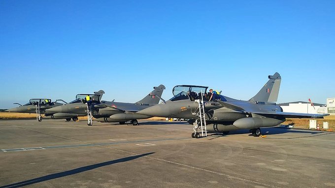 5 Rafale Fighter Jets Land At Ambala Air Base