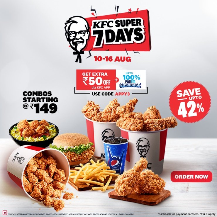 KFC Announces super 7 days discount offers