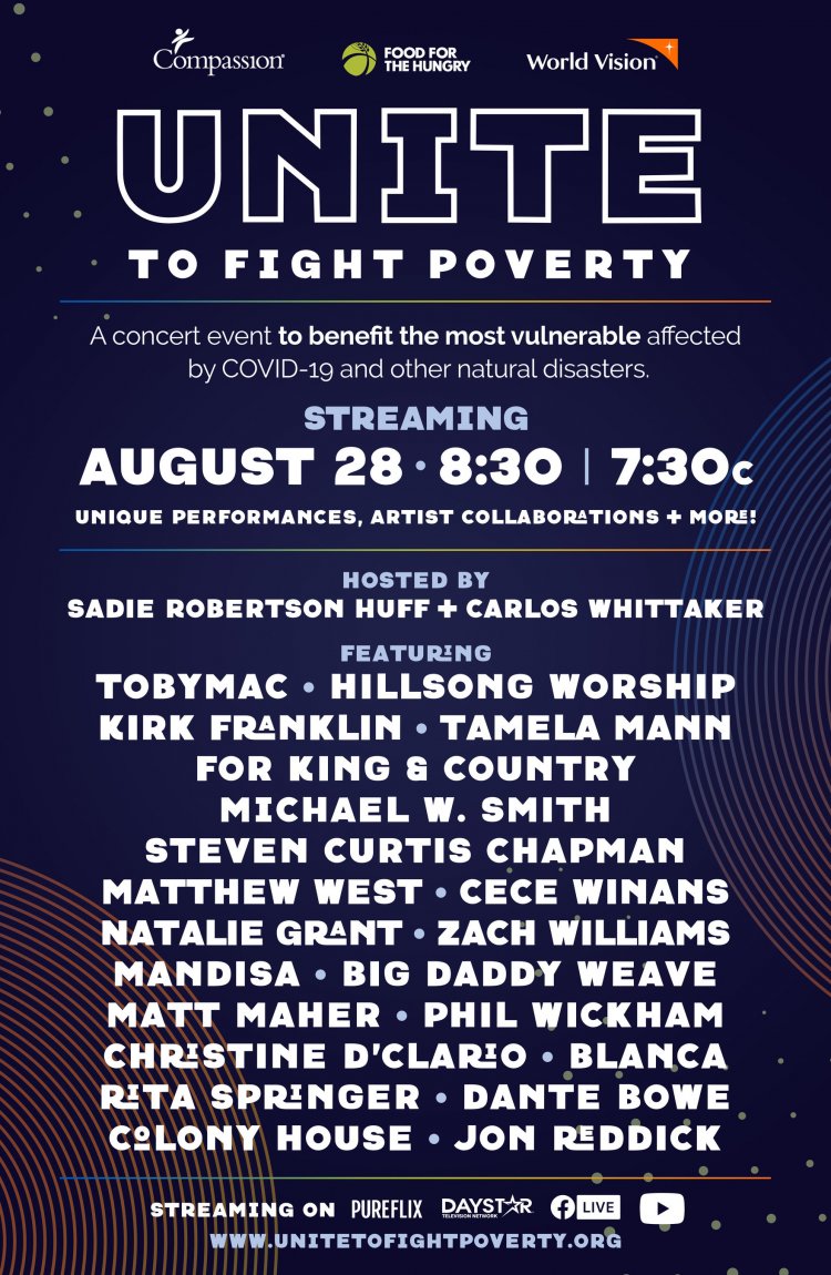Compassion International, Food for the Hungry and World Vision announce 'Unite to Fight Poverty' concert to support the world's poor impacted by COVID-19