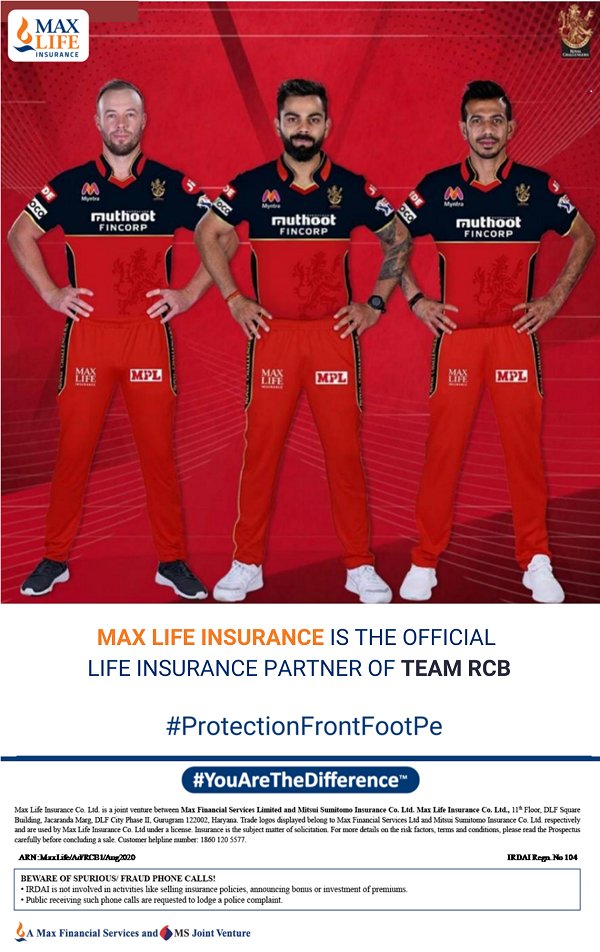 Max Life Insurance strengthens partnership with Royal Challengers Bangalore for IPL 2020, to be the team’s official life insurance partner for second consecutive year