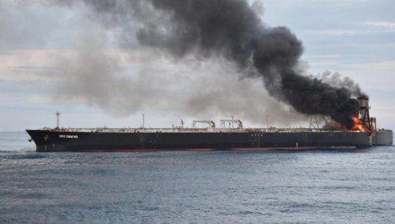 Oil tanker on fire off Sri Lankan coast towed to safety, fire 'localized'