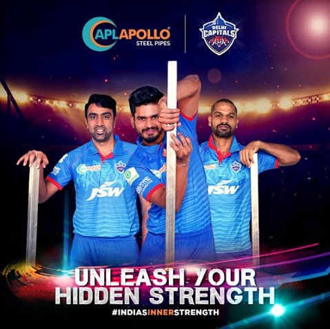 APL Apollo Announces its Proud Association with Team - Delhi Capitals for IPL 2020
