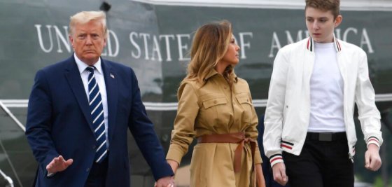 First lady: Son Barron was positive for COVID, now negative
