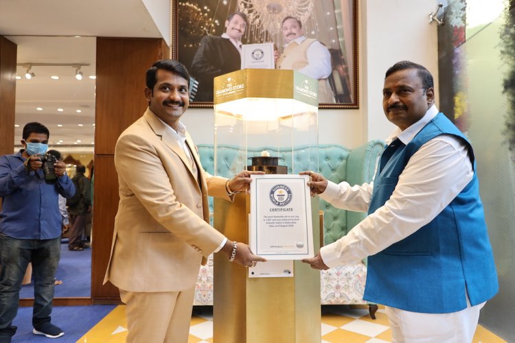 The New Guinness World Record for Most Diamonds Set in One Ring is achieved by Kotti Srikanth