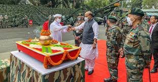 Rajnath performs 'Shastra Puja' at key military base in Darjeeling district of WB