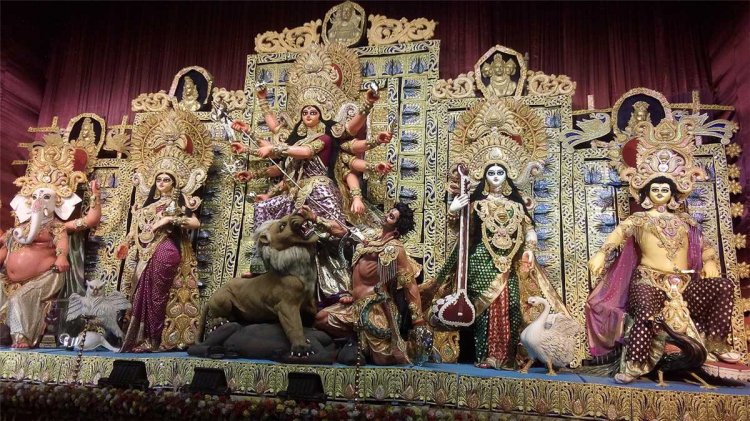 Durga idol, marquee gutted