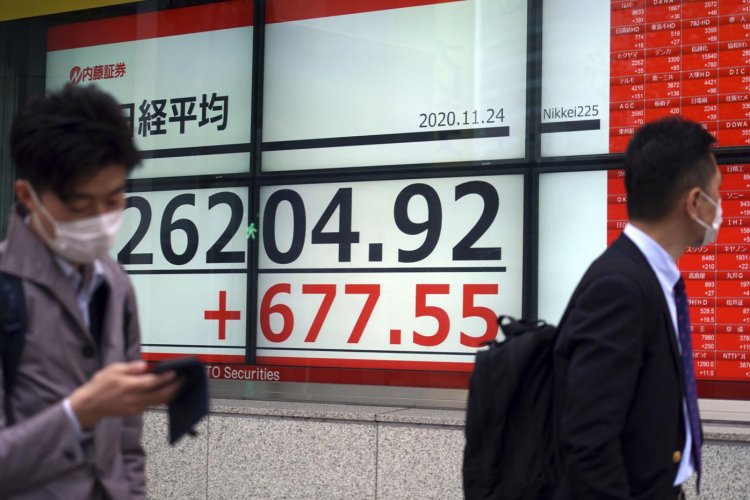Asian shares rise after Dow crests 30,000 on vaccine hopes