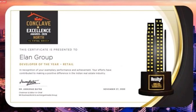 Elan Group Conferred as 'Developer of the Year – Retail'
