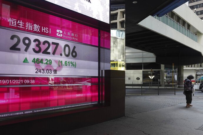 Asian shares mostly higher as Biden inauguration approaches